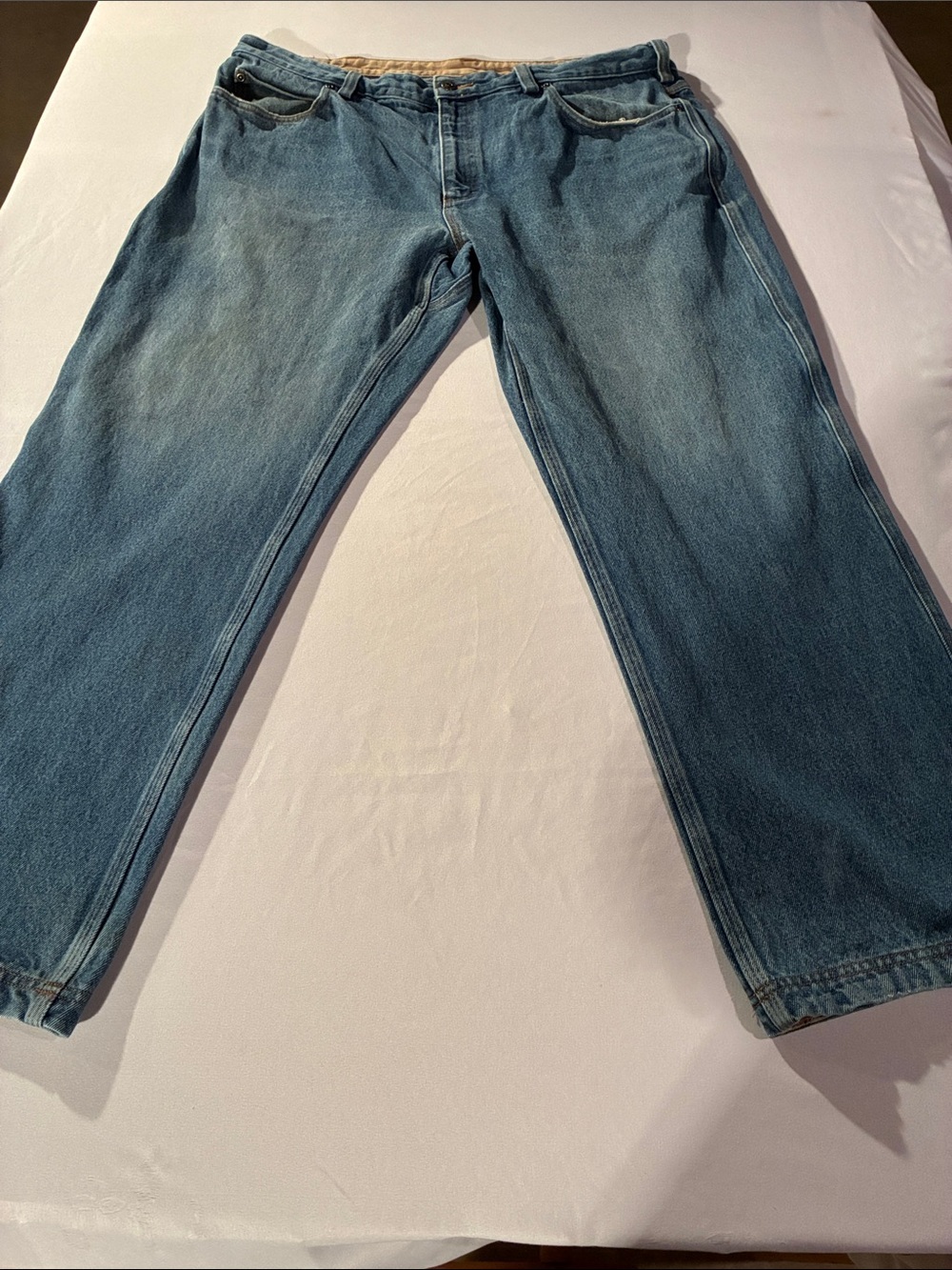 Duluth Trading Co Relaxed Fit Light Blue Denim Jeans